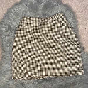 PLAID SKIRT AND WHITE MOCK NECK SHIRT FROM SHEIN